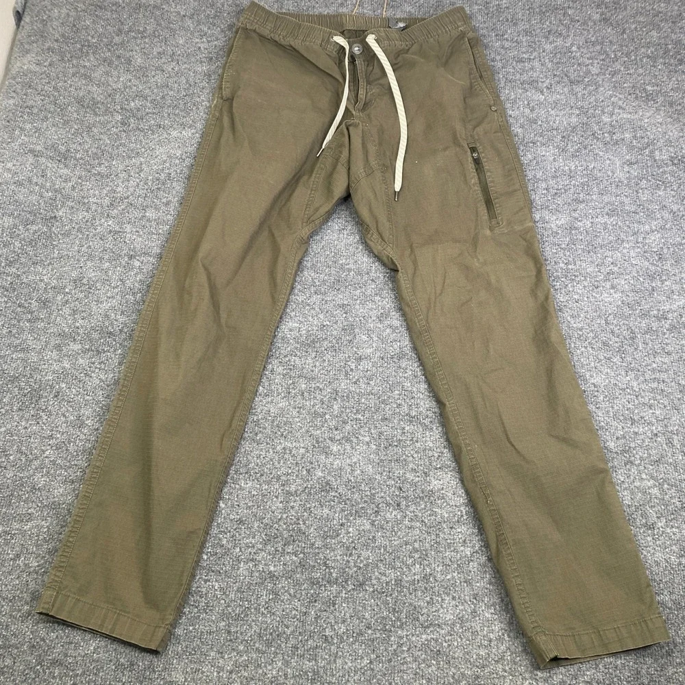 Vuori Ripstop Climber Pants Mens Large Olive Green V412 Stretch Cotton Cargo